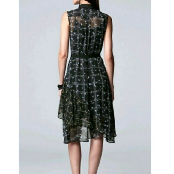 Petite Simply Vera wang print ruffle shirt dress S - Picture 13 of 14